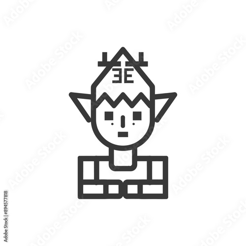 cute elf with pointy ears and a mischievous grin
