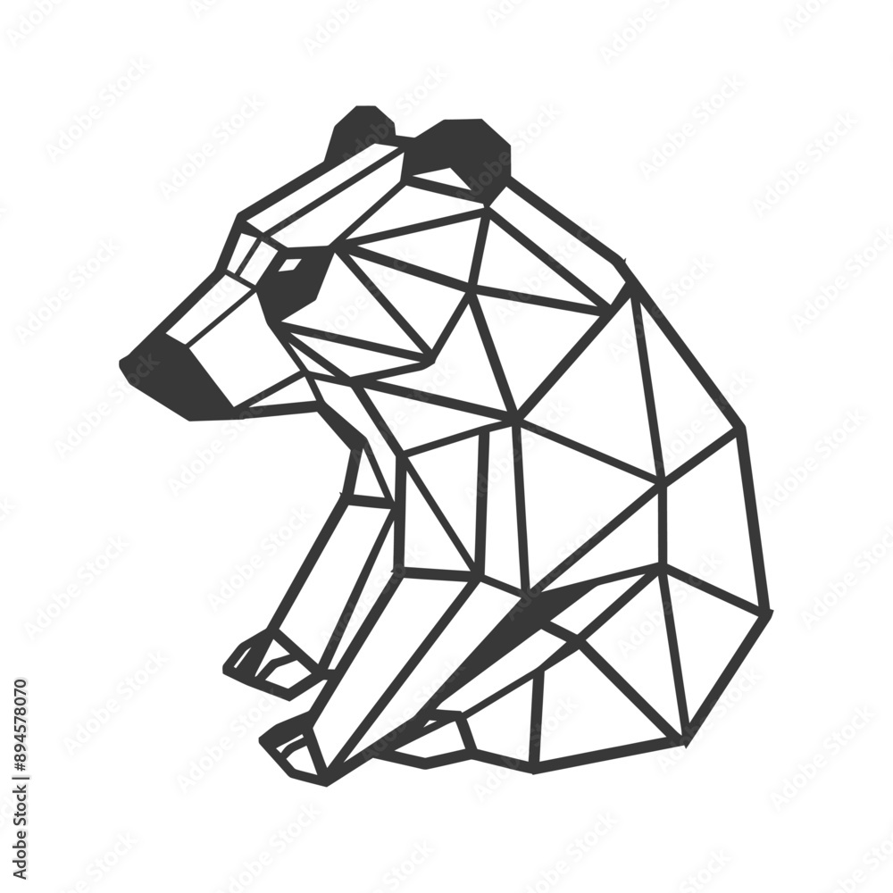 Geometric Bear Sitting in a Relaxed Pose Geometric Bear Sitting in a Relaxed Pose