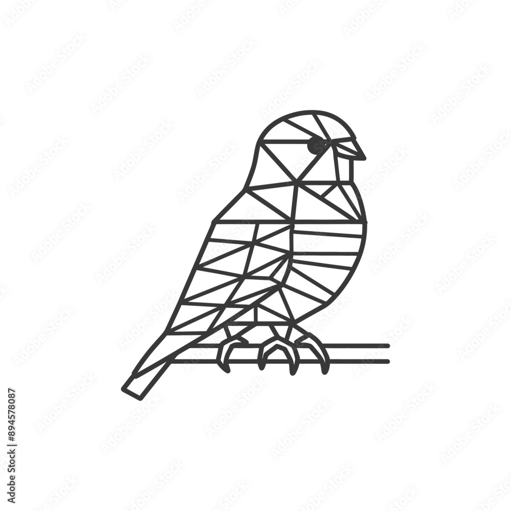 Geometric Bird Perched on a Branch Geometric Bird Perched on a Branch