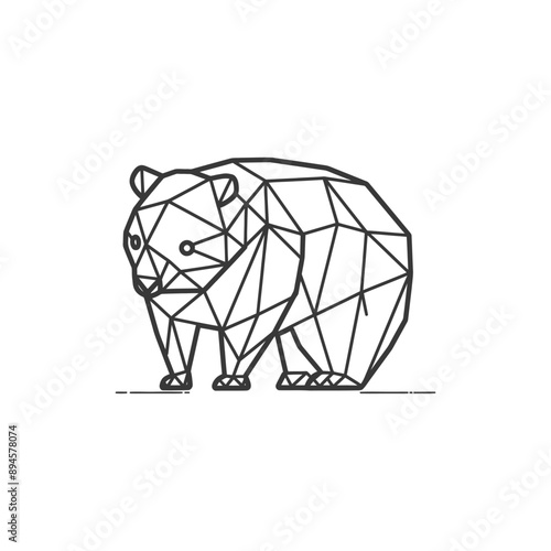 geometric bear stands tall and proud