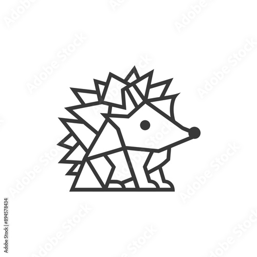 geometric hedgehog with a cute expression