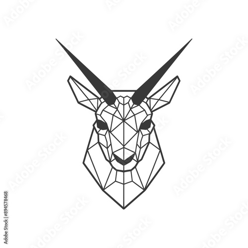 geometric illustration of an antelope head