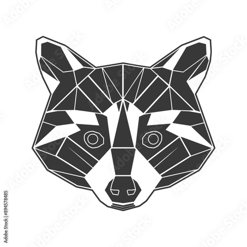 geometric illustration of a raccoon face