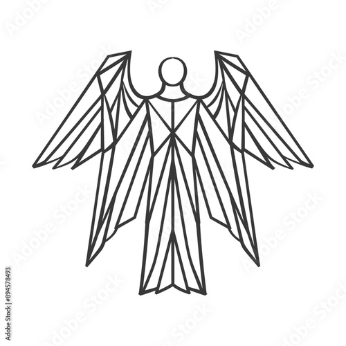 geometric interpretation of an angel with outstretched wings