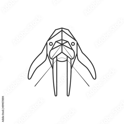 geometric outline of a walrus