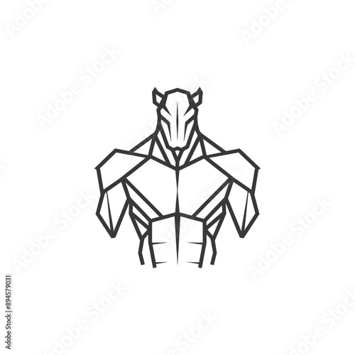 Geometric Representation of a Powerful and Muscular Figure