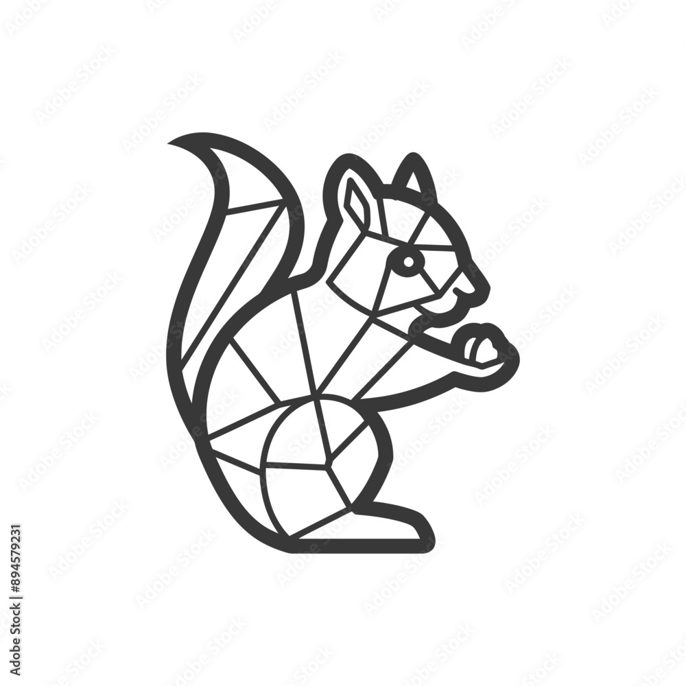geometric squirrel holding a nut geometric squirrel holding a nut