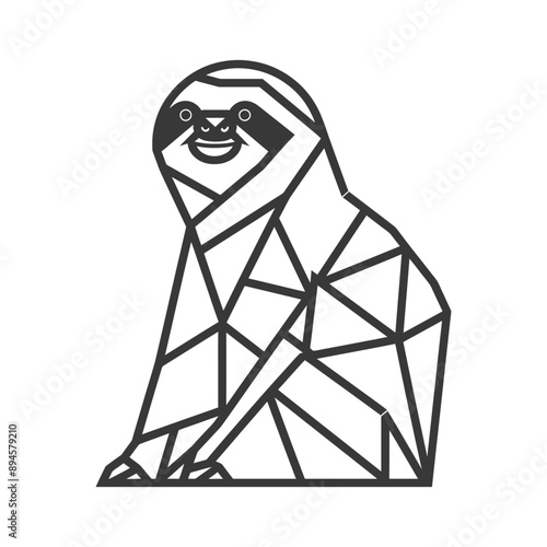 geometric sloth design It is cute and unique