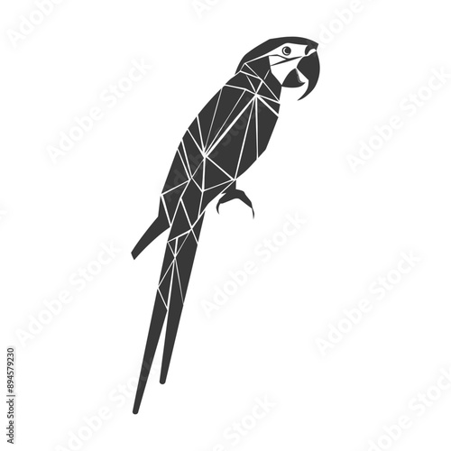geometric silhouette of a parrot