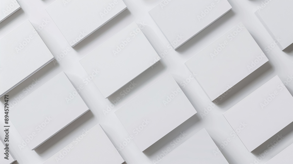 Obraz premium Blank business cards on white background, closeup. Mockup for design