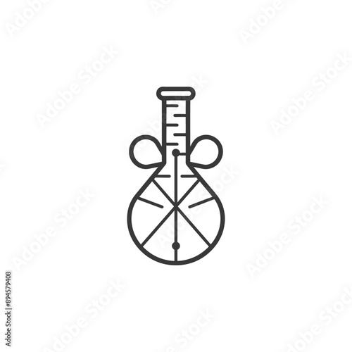 round bottom flask with a graduated cylinder and side arms