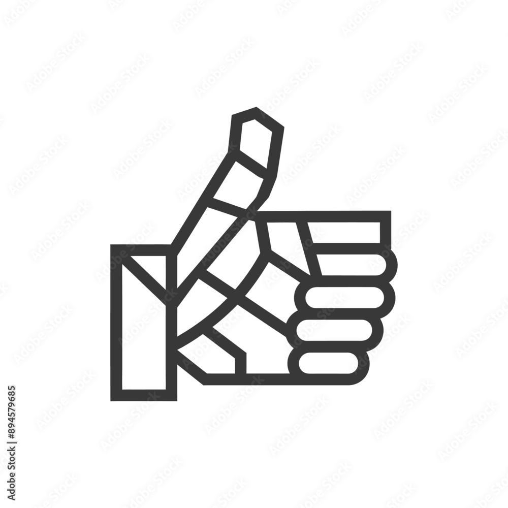 thumbs up symbol with a geometric design thumbs up symbol with a geometric design