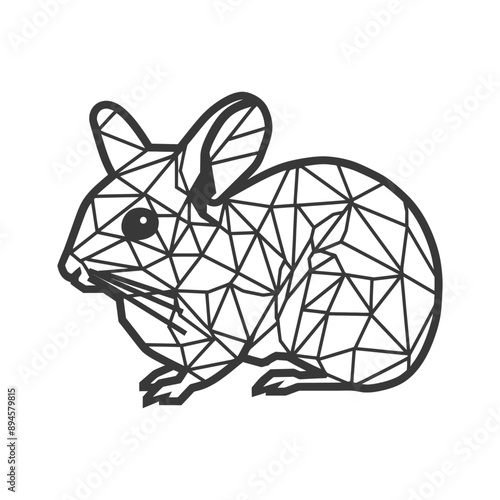 Geometrically adorable chinchilla art