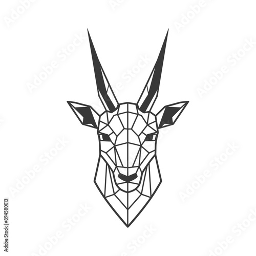 Geometric antelope head art A modern take on wildlife