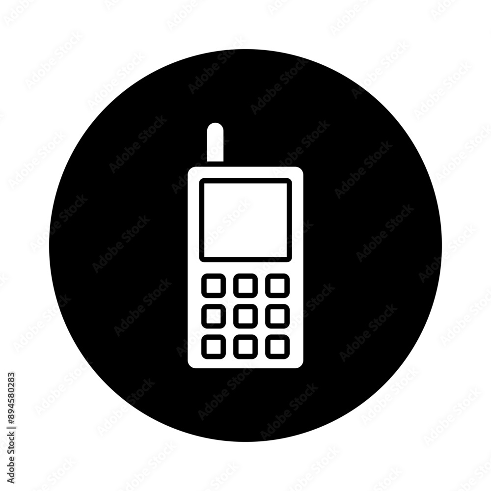 A vector icon of an old-fashioned telephone with a white symbol, with a black circular background. A vector icon of an old-fashioned telephone with a white symbol, with a black circular background.