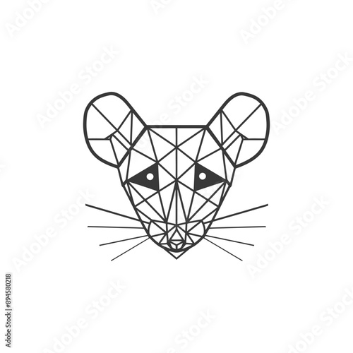 geometric art design mouse with a curious gaze