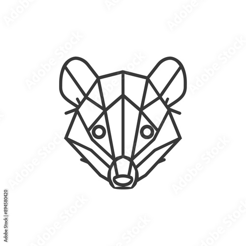 Geometric badger face Minimalist design