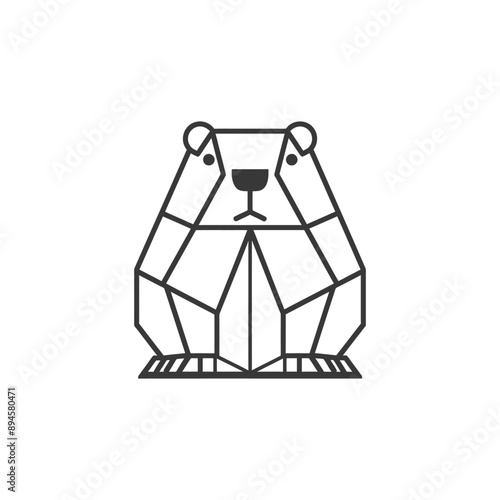 Geometric bear design Simple and stylish