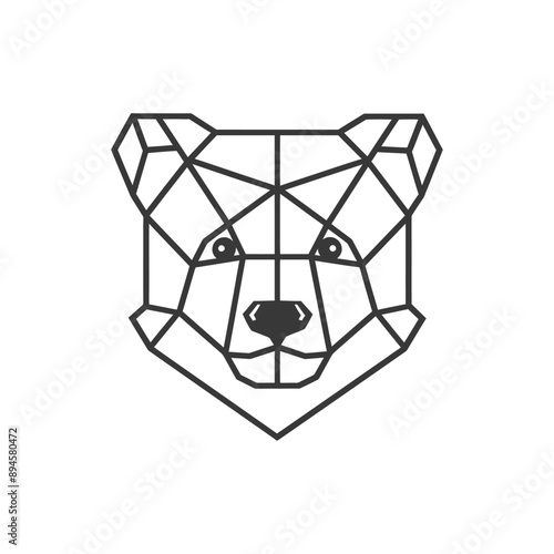 Geometric bear face a modern take on wildlife art