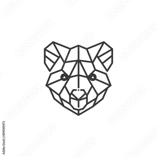 Geometric bear face a modern take on wildlife