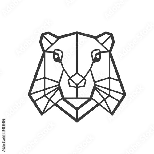 Geometric bear face simple and bold