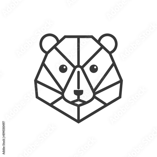 Geometric bear face simple and cute