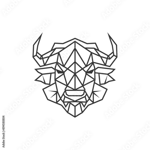 Geometric bull head a fierce and powerful design