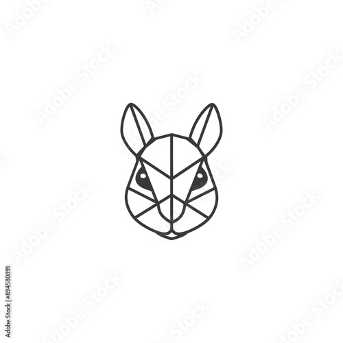 Geometric bunny face with cute eyes