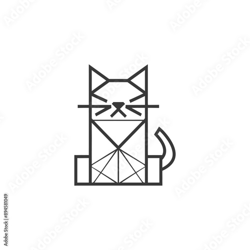 Geometric cat design Minimalist and stylish