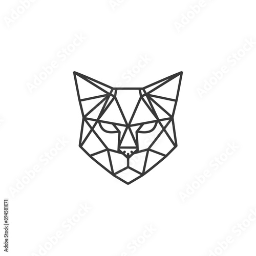 Geometric cat face simple and sleek