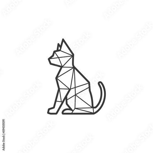 Geometric cat design simple and stylish
