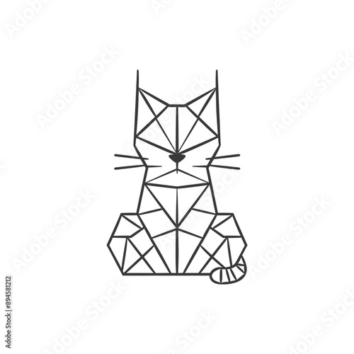 Geometric cat with a sleek design