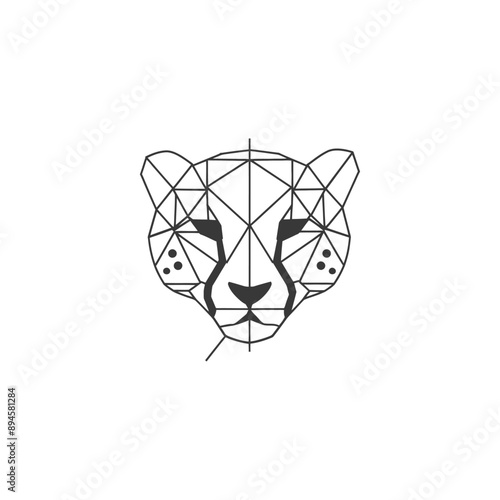 Geometric cheetah face a blend of art and nature