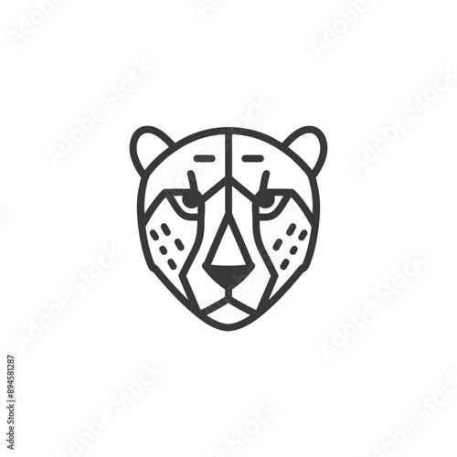 Geometric cheetah face a simple and stylish design
