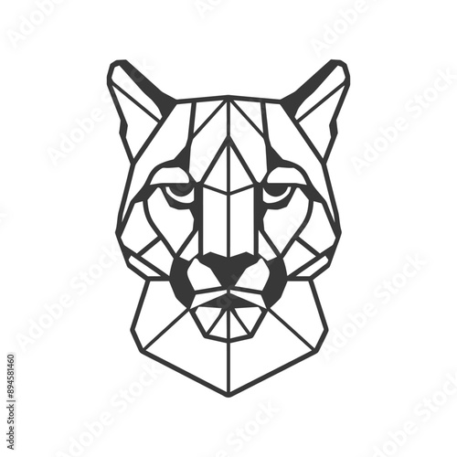 Geometric cheetah head with fierce gaze