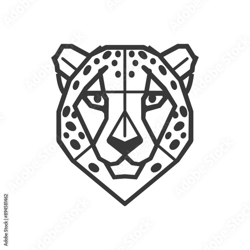 Geometric cheetah face design Sharp and stylish