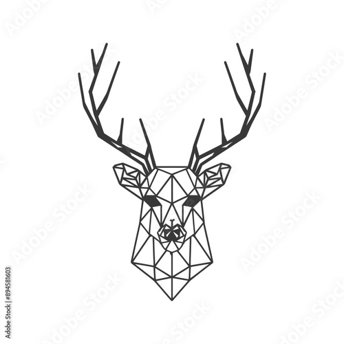 Geometric deer with antlers A modern design