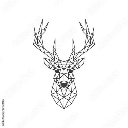 Geometric deer head with antlers A modern take on a classic animal