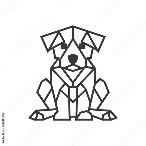 Geometric dog design simple and stylish