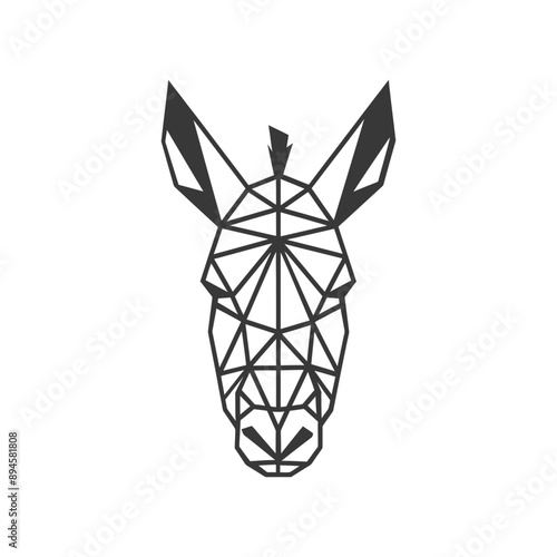 Geometric donkey face with sharp lines