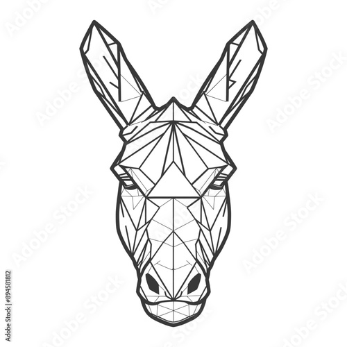 Geometric donkey face A unique perspective