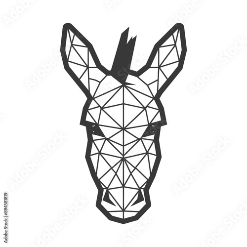 Geometric donkey head simple and stylish
