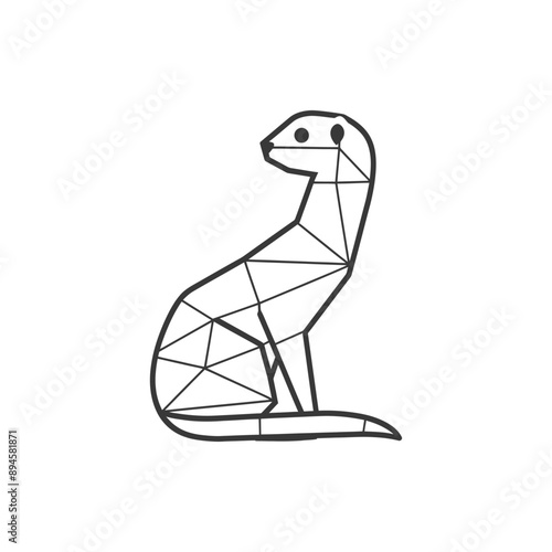 Geometric ferret design cute and simple