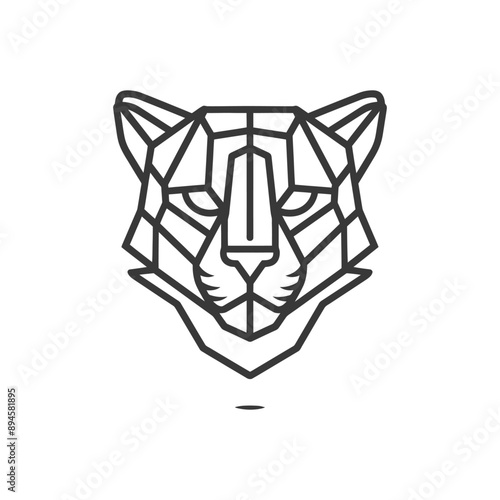 Geometric feline portrait fierce and elegant