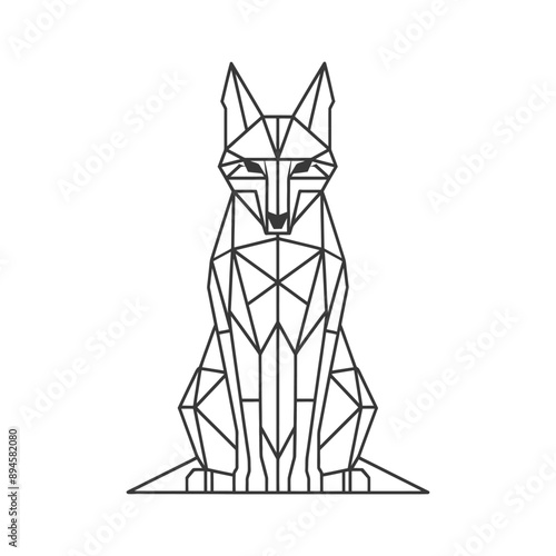 Geometric fox design simple and striking