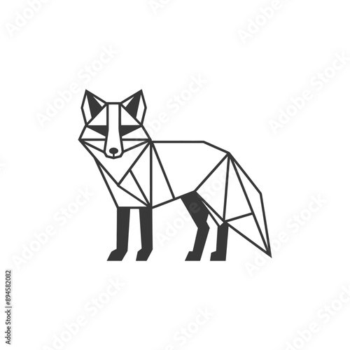 Geometric fox design with sharp lines and angles