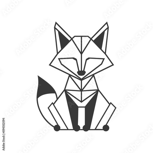 Geometric fox design simple and stylish