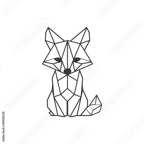 Geometric fox with sharp lines and a sleek design