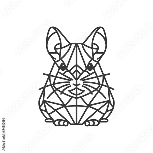 Geometric hamster cute and cuddly