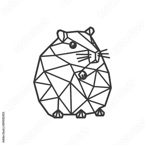 Geometric hamster with a cute face